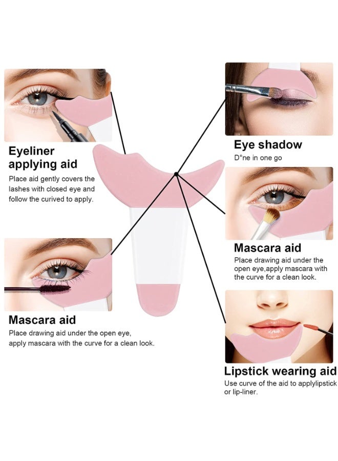 ChicAbode Mascara Shield Applicator Guard Pads + Eyeliner Stencils Makeup Aid Tool, 3 in 1 Eyelash, Eyeshadow, Eyeliner Applicator Guide Tool Makeup, Silicone Eyeliner Aid, Easy to Use, Suitable Beginner - Image 2